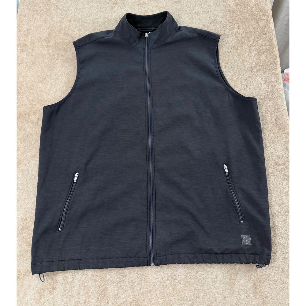 Linksoul Fleece Lined Golf Vest Men's 2XL Black Full Zip Stretch